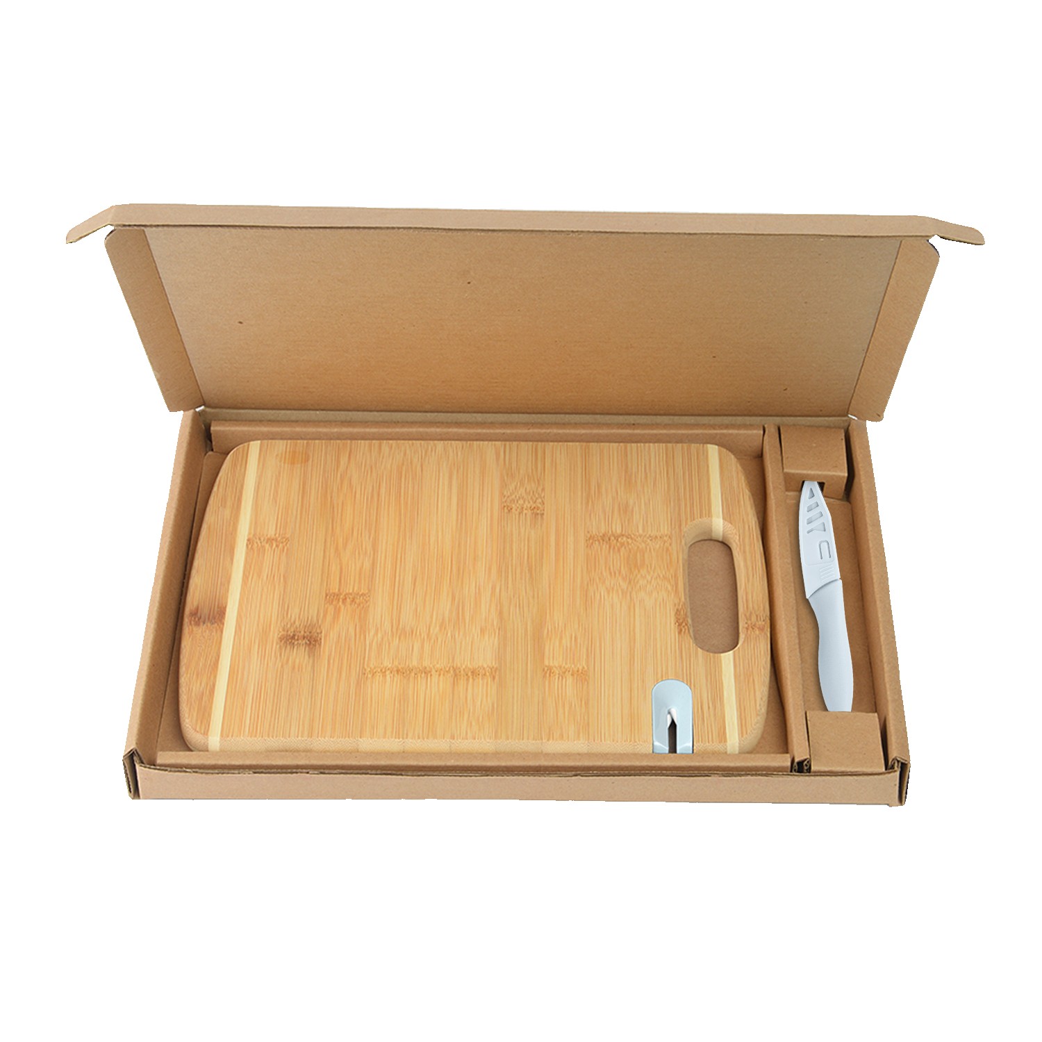 Picture of Bamboo Sharpen-It™ Cutting Board w/Knife Gift Box Set