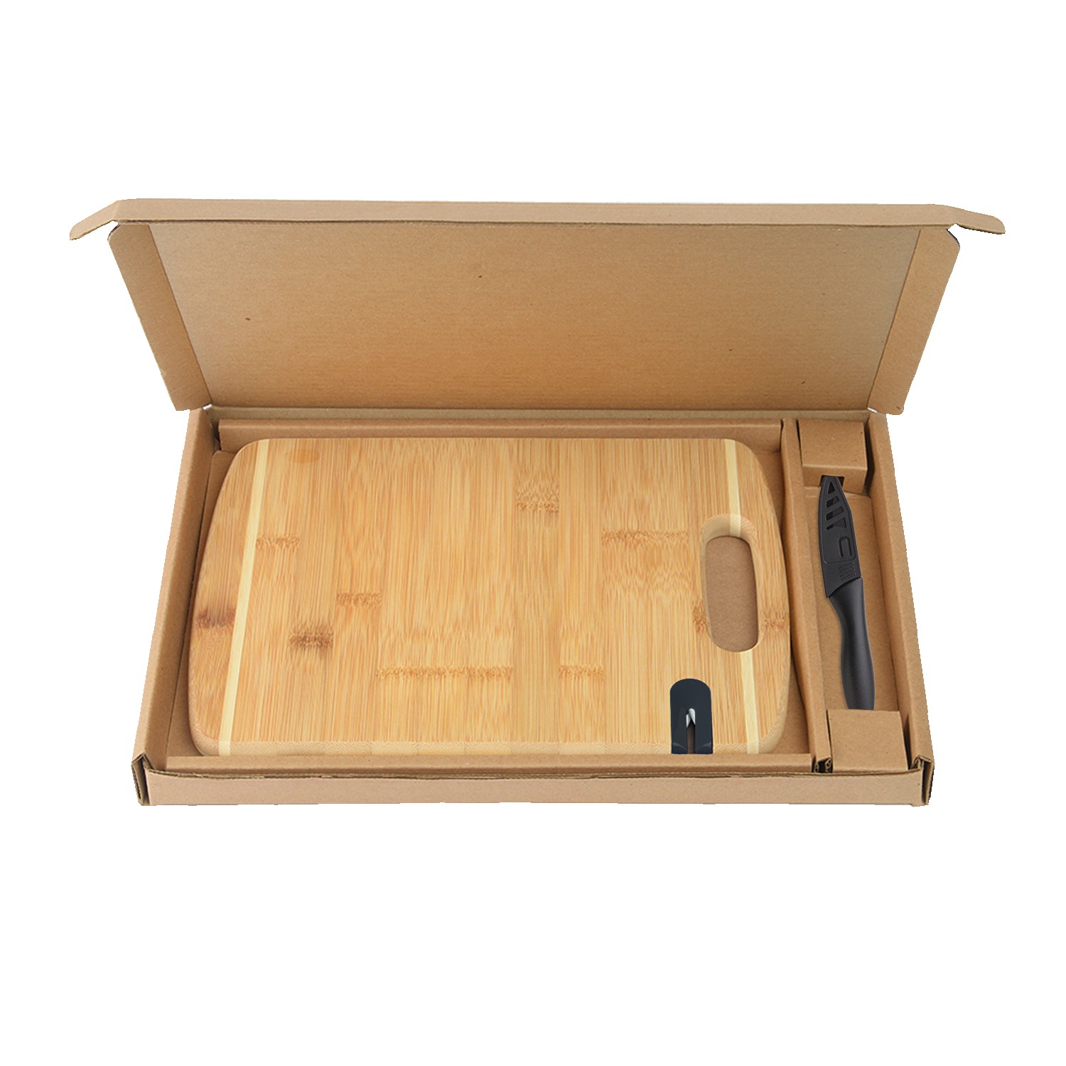 Picture of Bamboo Sharpen-It™ Cutting Board w/Knife Gift Box Set