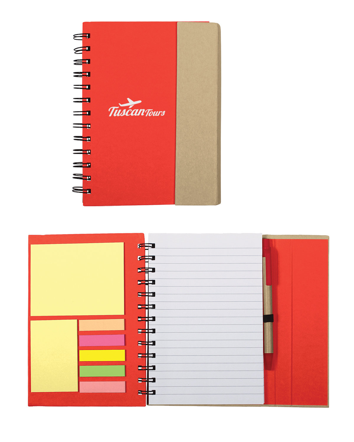 Picture of Spiral Notebook With Sticky Notes & Pen 5.75" x 7.25".