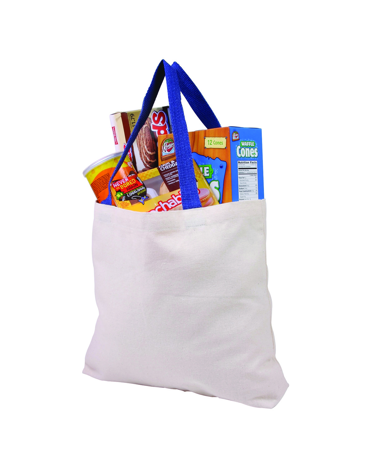 Picture of Cotton Canvas Tote Bag with Color Accents.