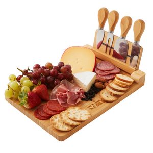 Picture of 5-Piece Magnetic Bamboo Cheese Board Set