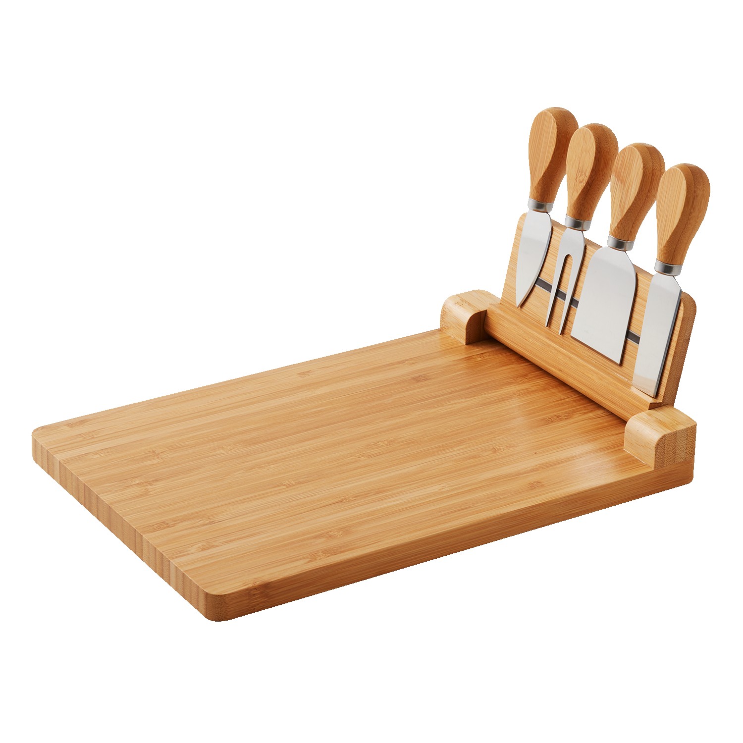 Picture of 5-Piece Magnetic Bamboo Cheese Board Set