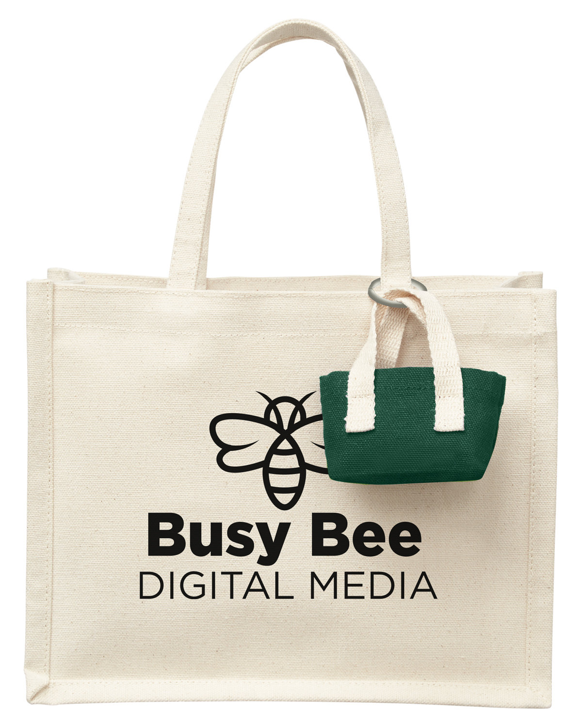 Picture of Mini Recycled Cotton Tote Bag with Charm.