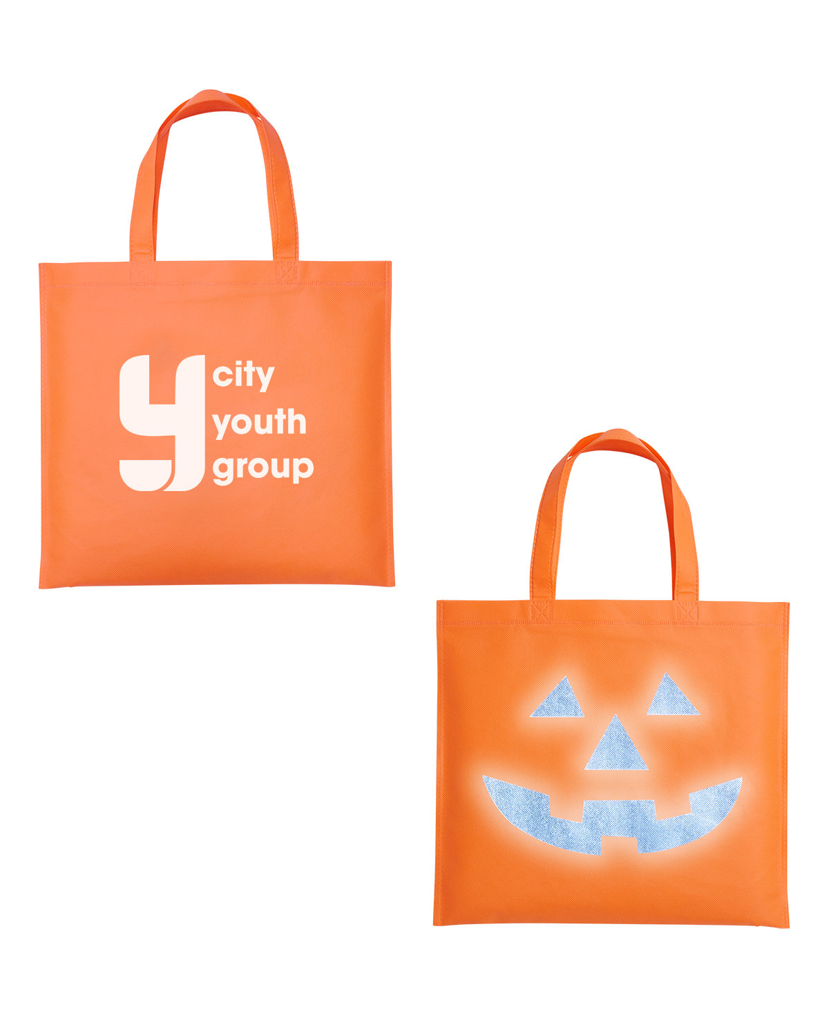 Picture of Halloween Pumpkin Reflective Tote Bag.