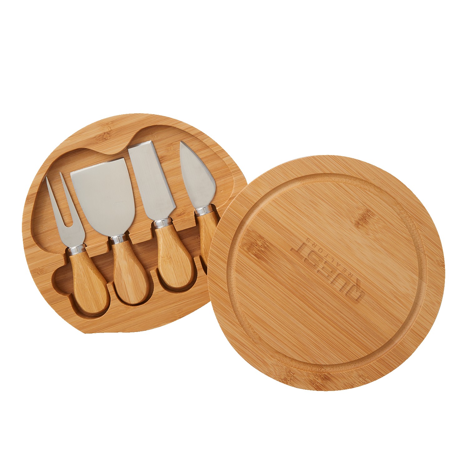 Picture of 5-Piece Swivel Top Bamboo Cheese Board Set