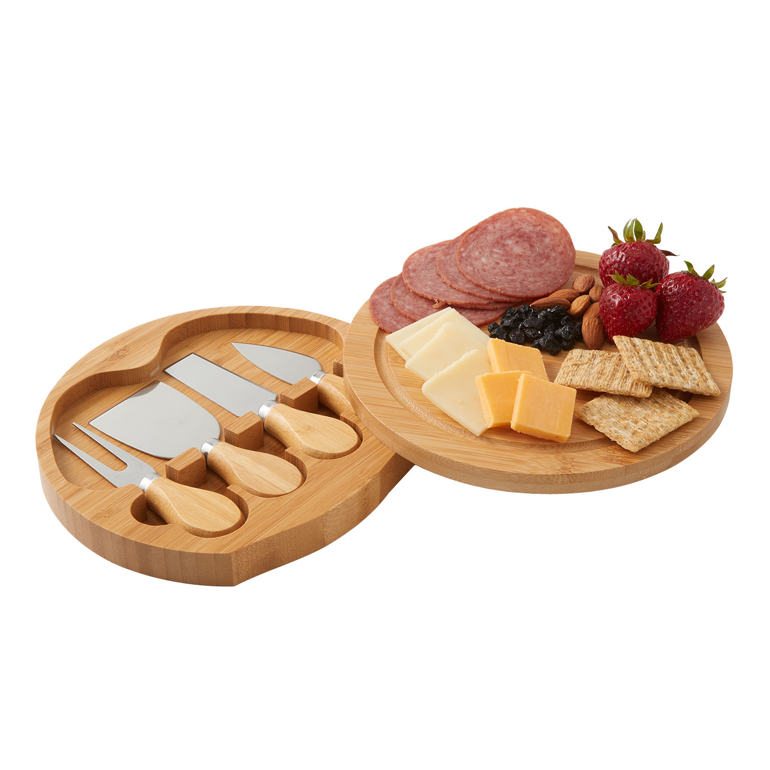 Picture of 5-Piece Swivel Top Bamboo Cheese Board Set