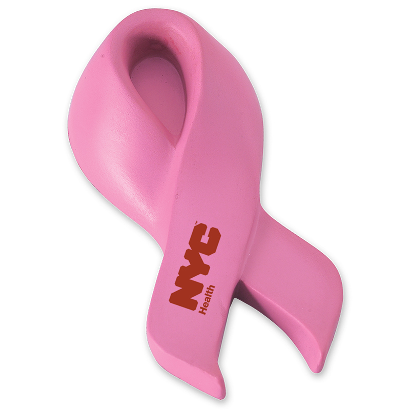 Picture of Pink Breast Cancer Awareness Ribbon Shape Stress Ball.