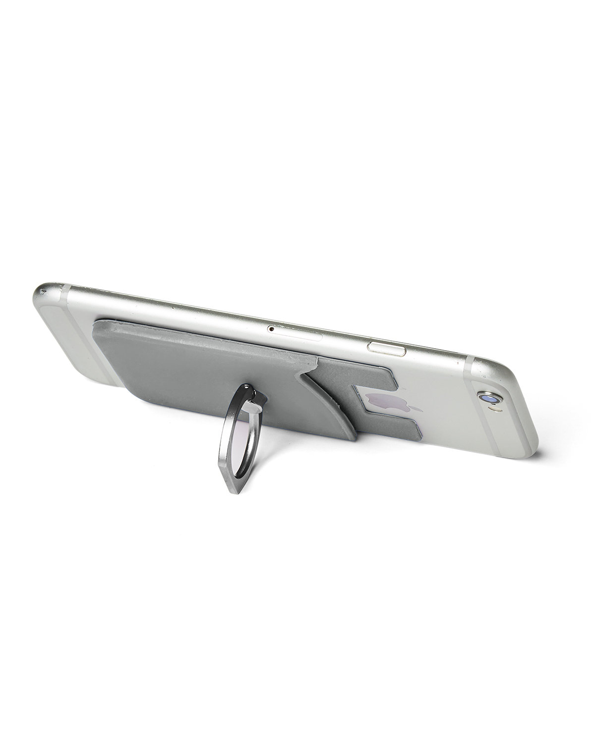 Picture of Silicone Card Holder with Metal Ring Phone Stand.