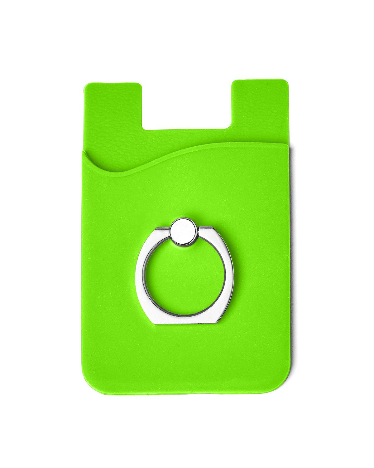 Picture of Silicone Card Holder with Metal Ring Phone Stand.