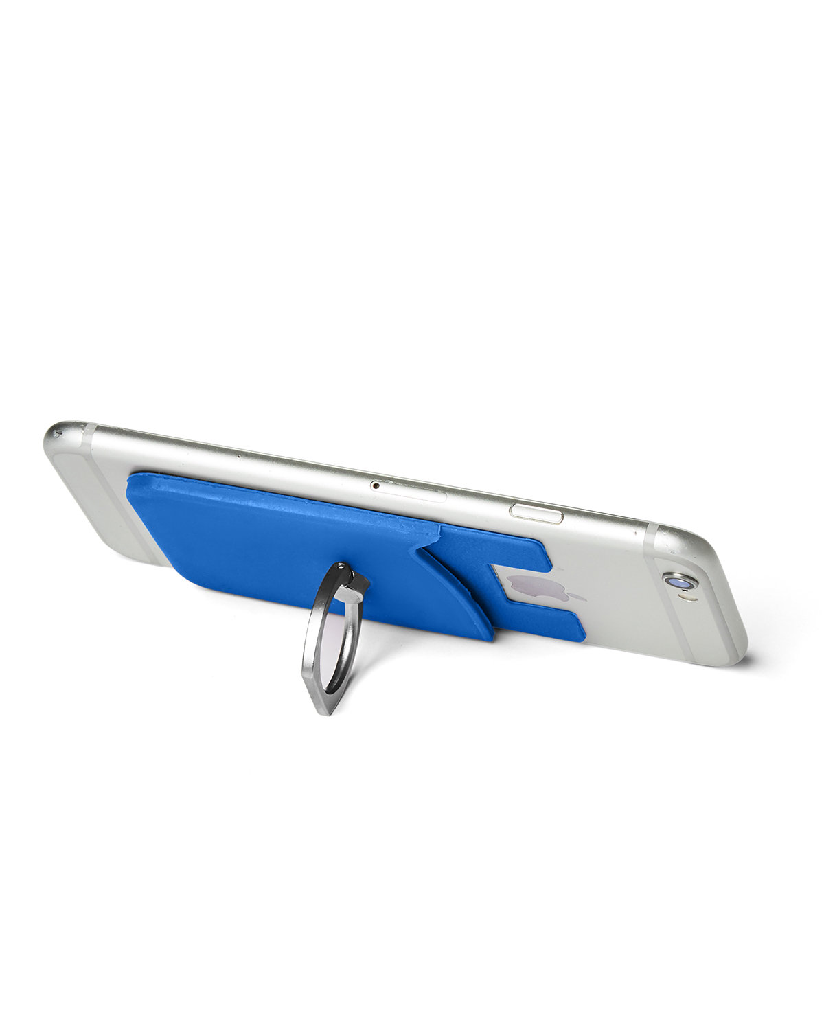 Picture of Silicone Card Holder with Metal Ring Phone Stand.