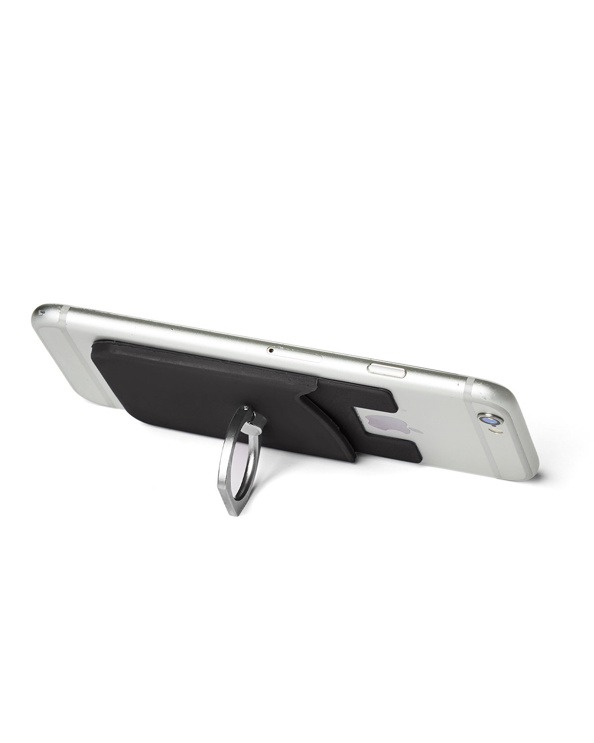 Picture of Silicone Card Holder with Metal Ring Phone Stand.