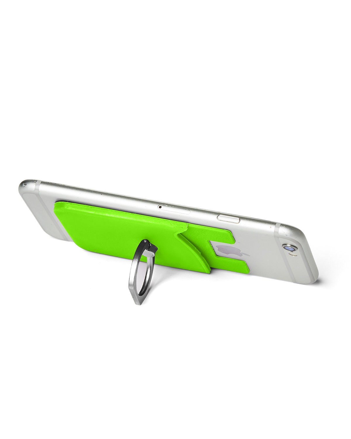 Picture of Silicone Card Holder with Metal Ring Phone Stand.