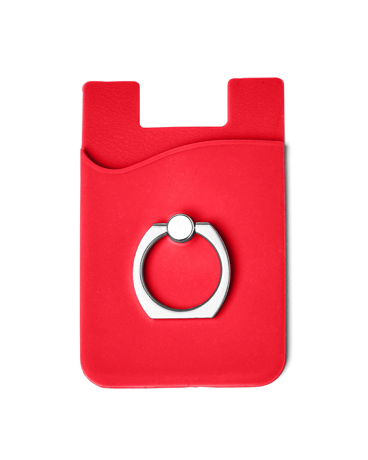 Picture of Silicone Card Holder with Metal Ring Phone Stand.