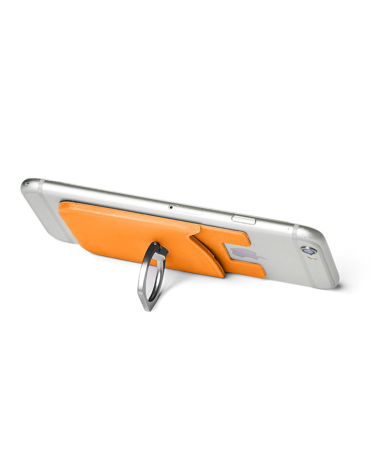 Picture of Silicone Card Holder with Metal Ring Phone Stand.