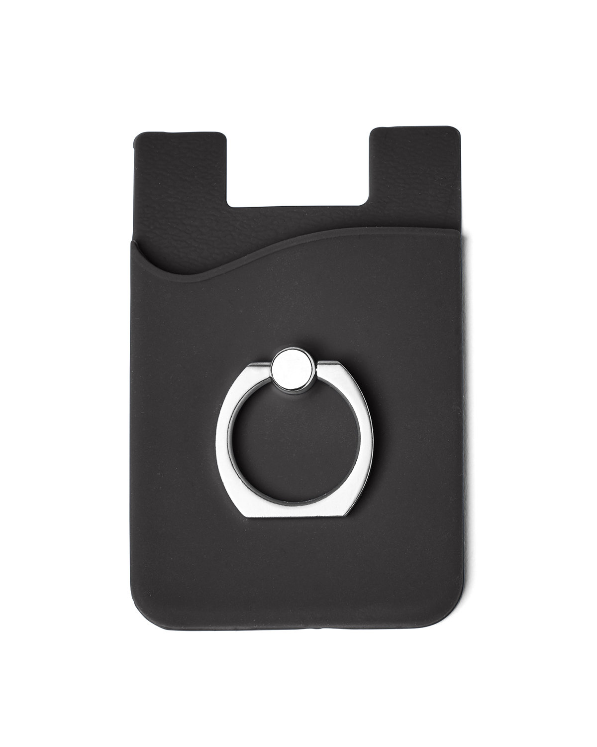 Picture of Silicone Card Holder with Metal Ring Phone Stand.