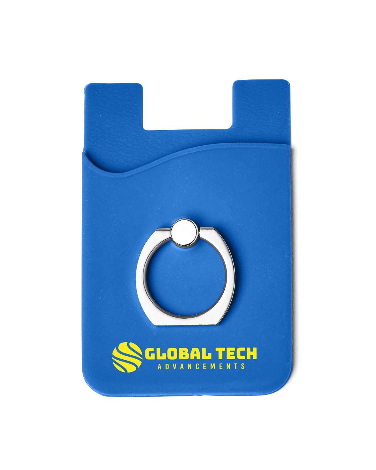 Picture of Silicone Card Holder with Metal Ring Phone Stand.