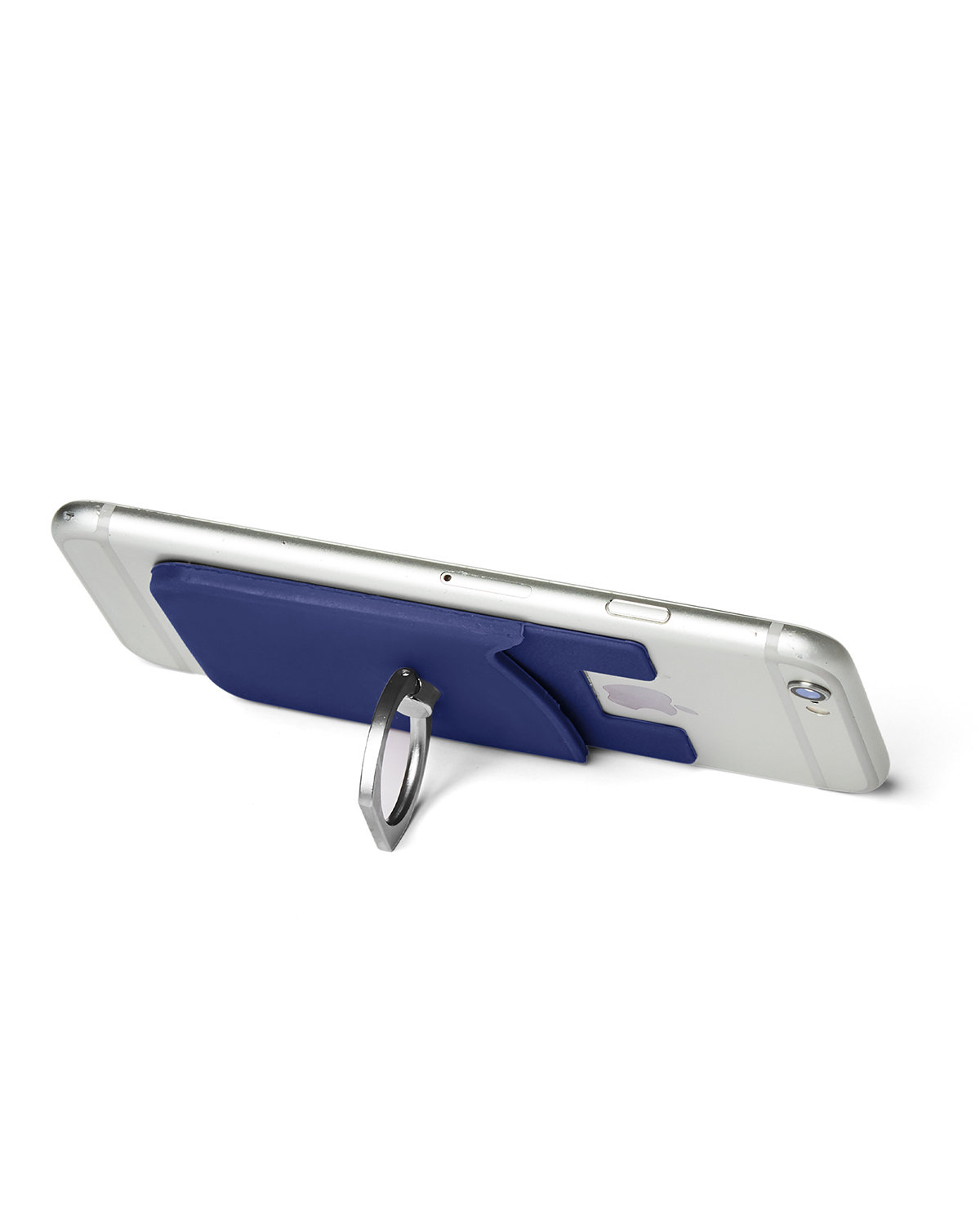 Picture of Silicone Card Holder with Metal Ring Phone Stand.