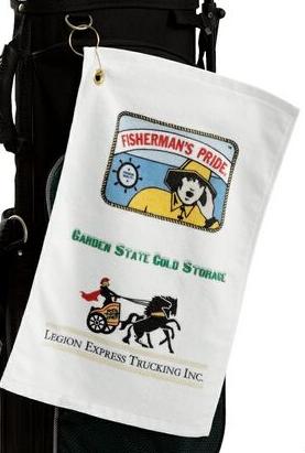 Picture of Mid Weight Hemmed Golf Towel w/ Left Hook & Grommet (Tone on Tone)