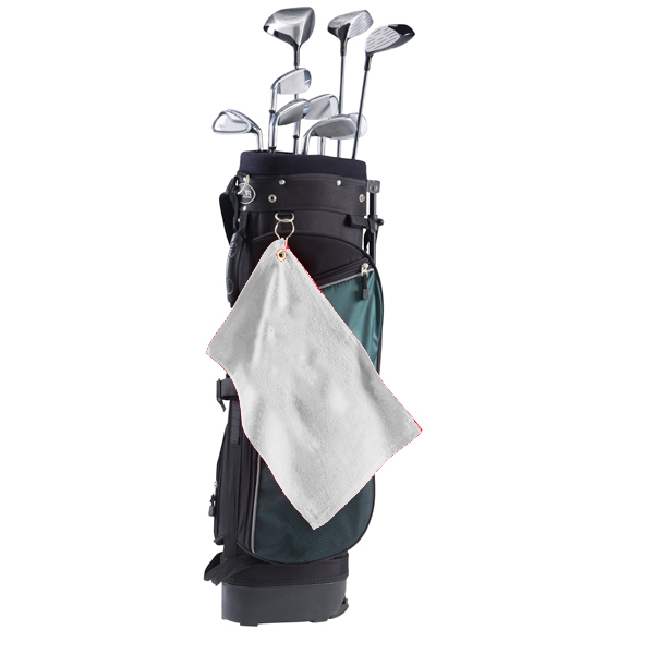 Picture of Promo Weight Terry Golf Towel w/ Upper Left Corner Hook & Grommet (White Embroidered)
