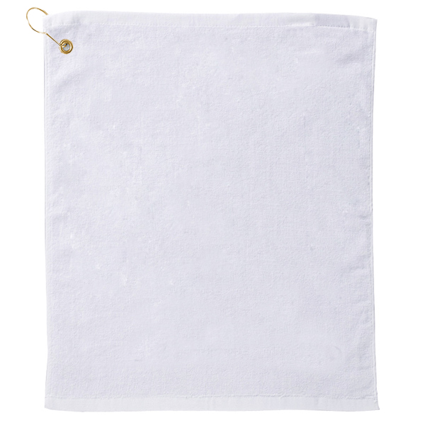 Picture of Premium Mid-Weight Velour Golf Towel w/ Upper Left Hook & Grommet (White Embroidered)
