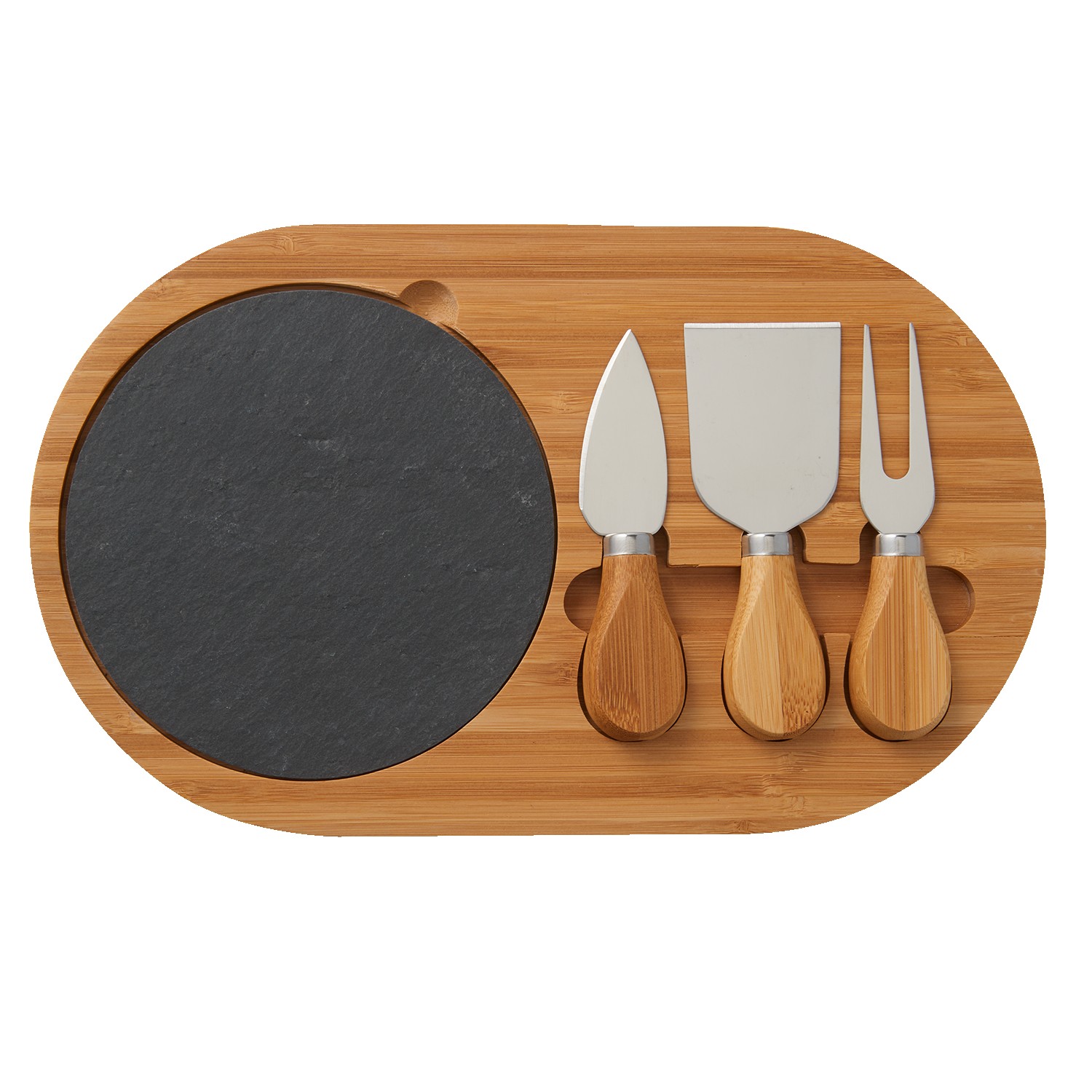 Picture of 4-Piece Oval Slate Cheese Board Set