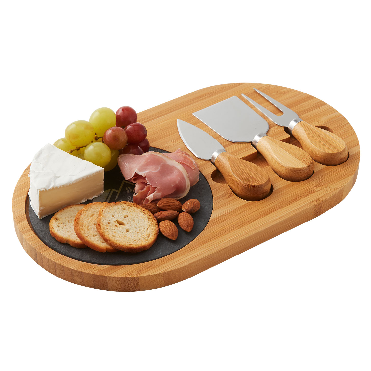 Picture of 4-Piece Oval Slate Cheese Board Set