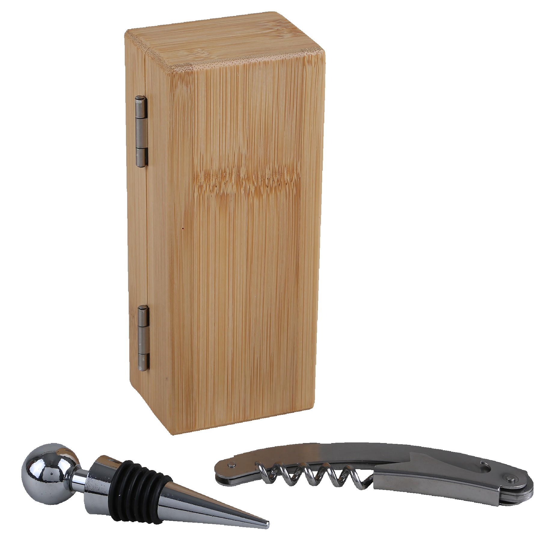Picture of 2 Piece Bamboo Wine Opener Set w/Magnetic Closure