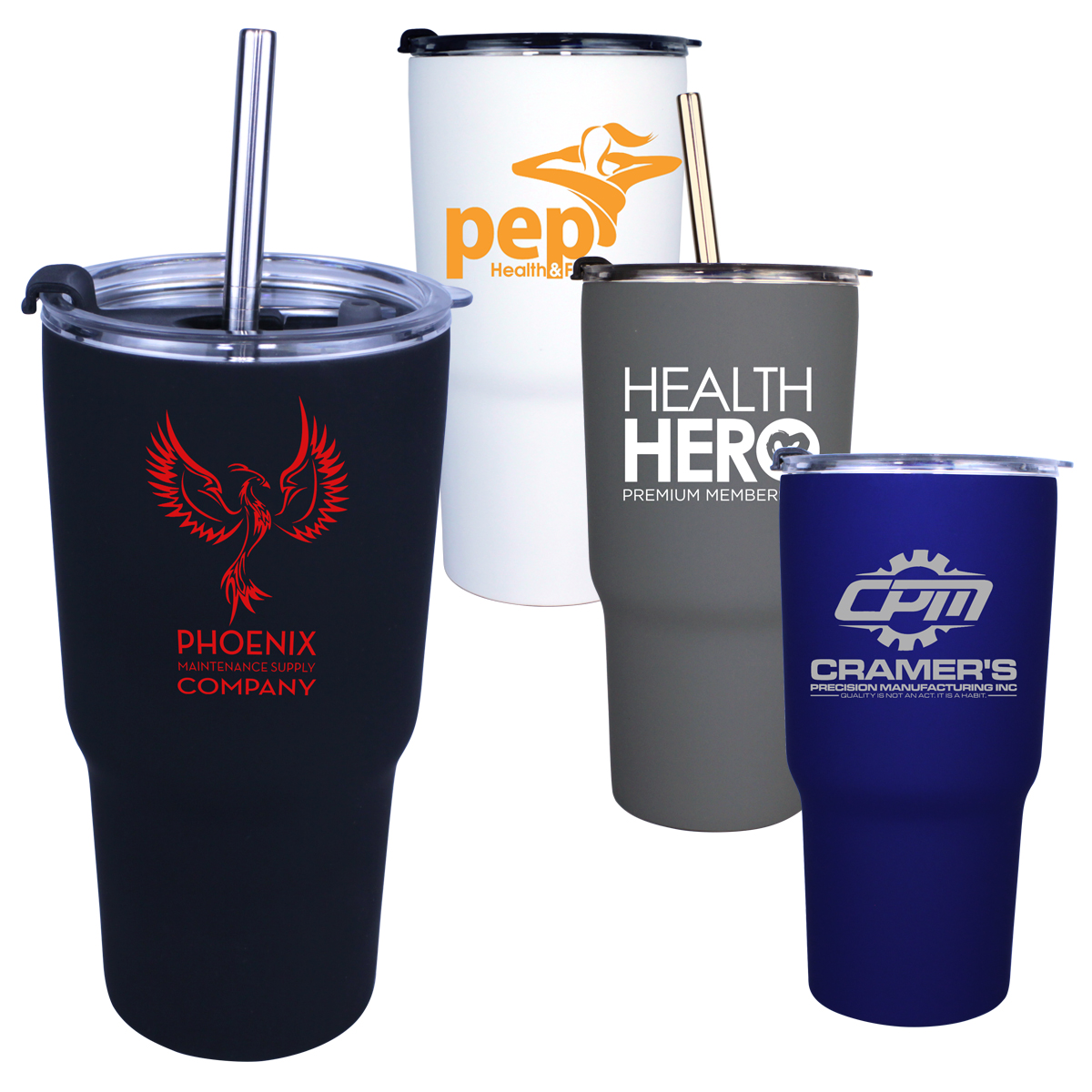 Picture of 20 Oz. Halcyon® Tumbler with Stainless Straw/Flip Top Lid