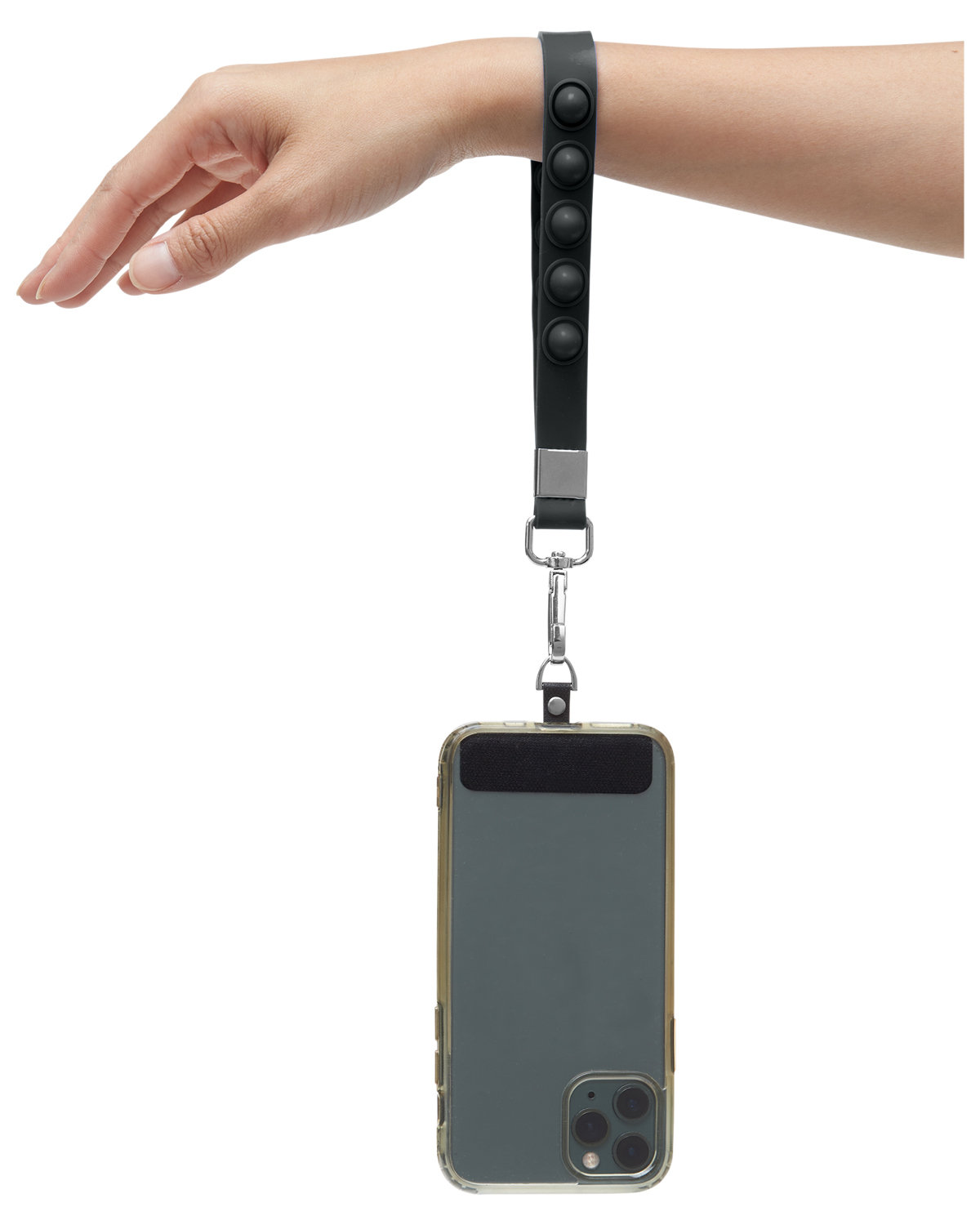 Picture of Push Pop Wrist Strap Keychain With Phone Holder.