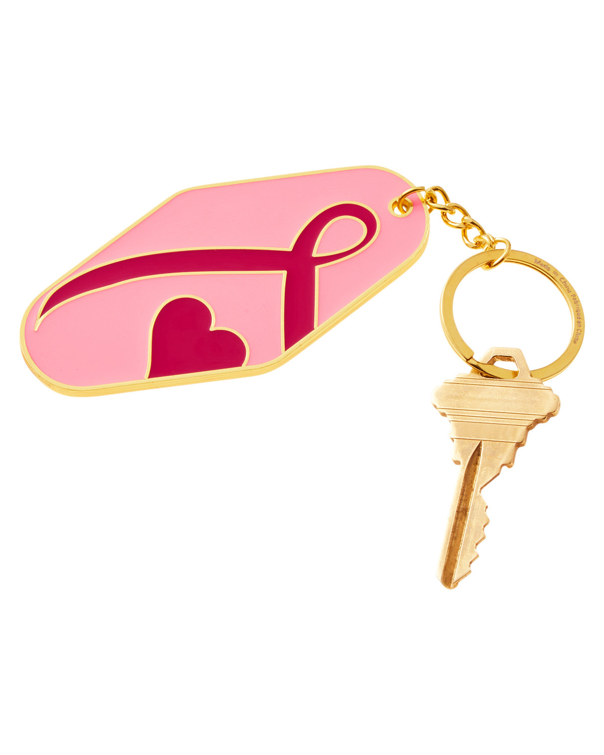Picture of Breast Cancer Awareness Pink Ribbon Metal Keychain