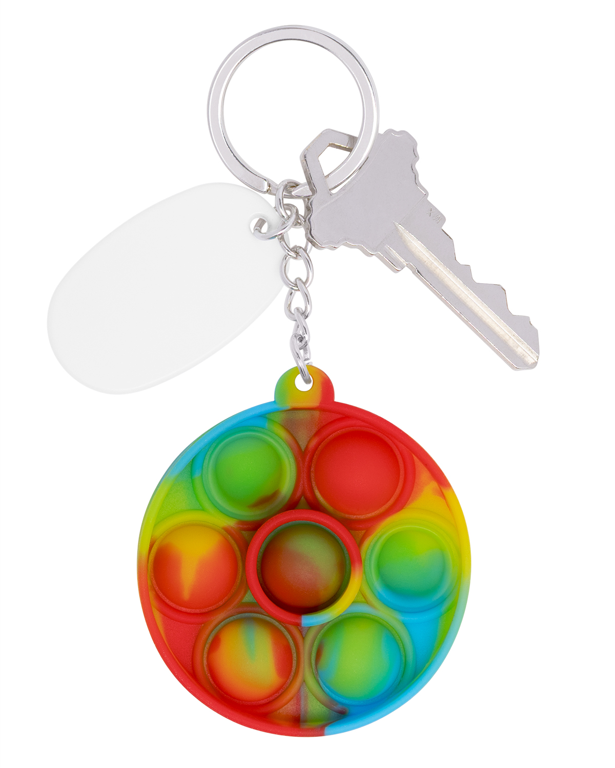 Picture of Push Pop Bubble Round Fidget Sensory Keychain.