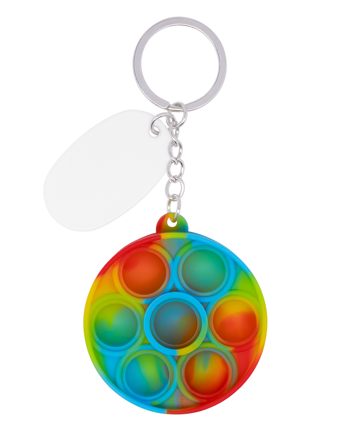 Picture of Push Pop Bubble Round Fidget Sensory Keychain.