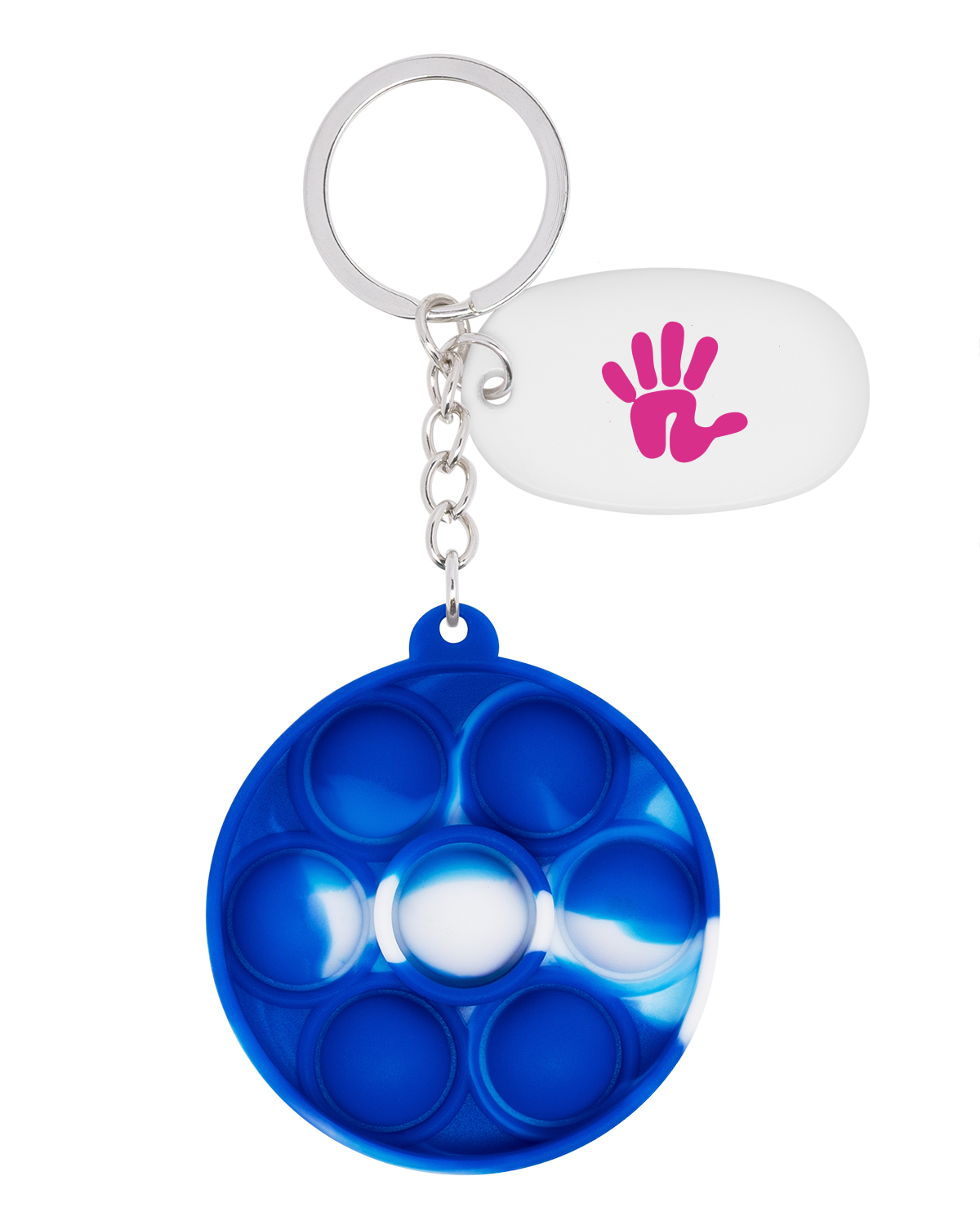 Picture of Push Pop Bubble Round Fidget Sensory Keychain.