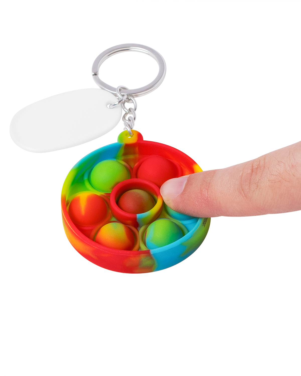 Picture of Push Pop Bubble Round Fidget Sensory Keychain.