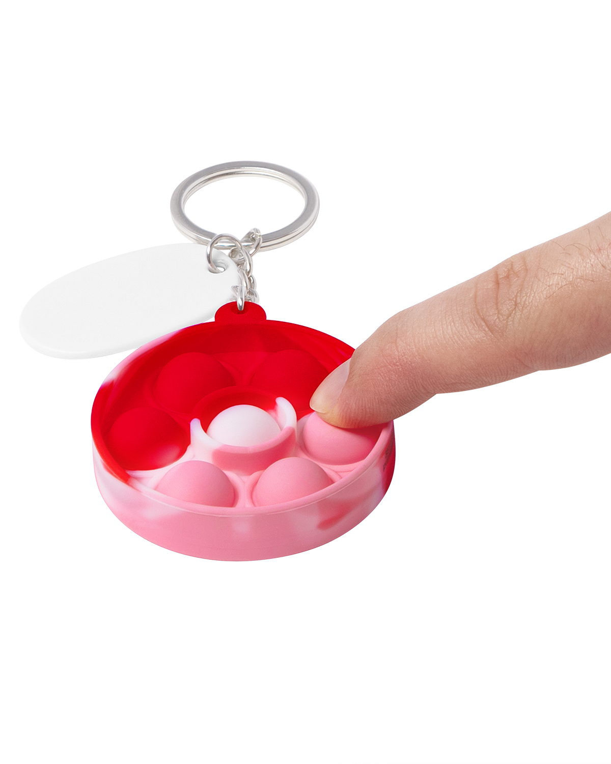 Picture of Push Pop Bubble Round Fidget Sensory Keychain.