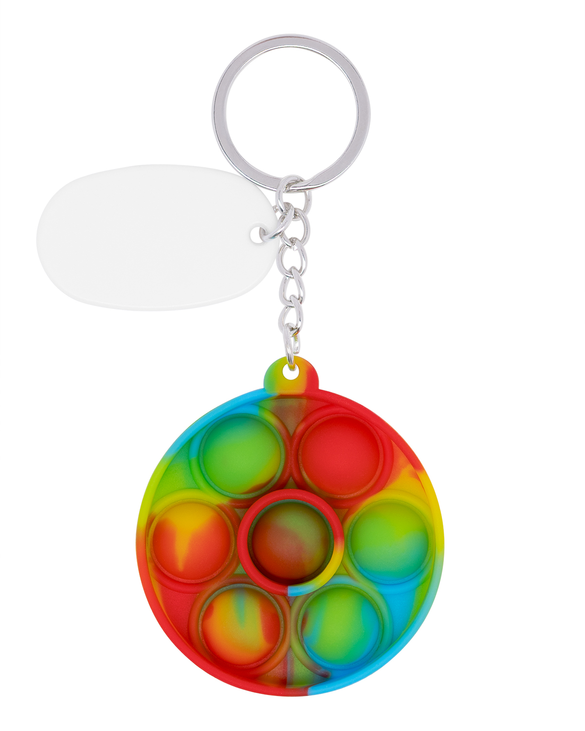 Picture of Push Pop Bubble Round Fidget Sensory Keychain.