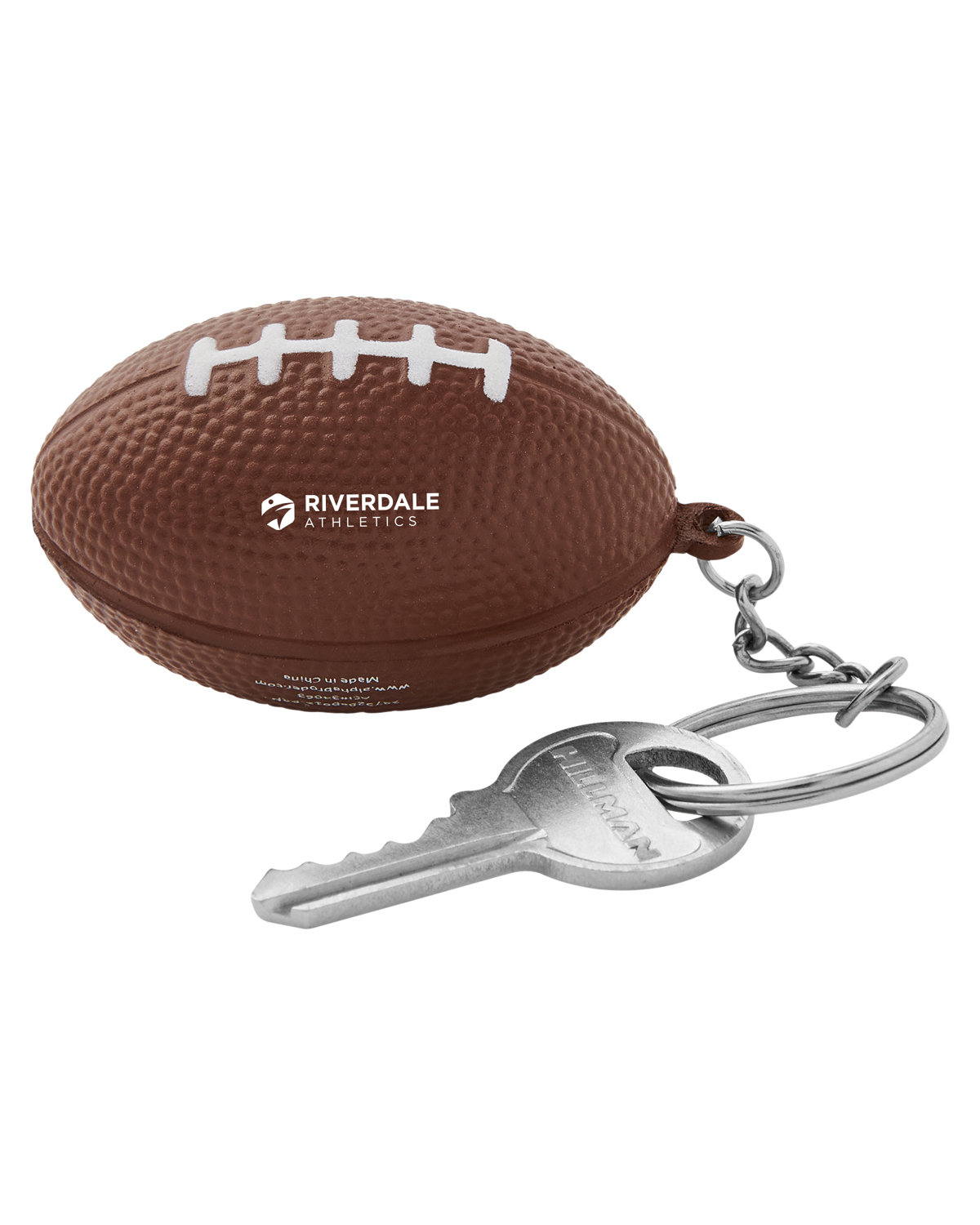 Picture of Football Shape Stress Ball Keychain.