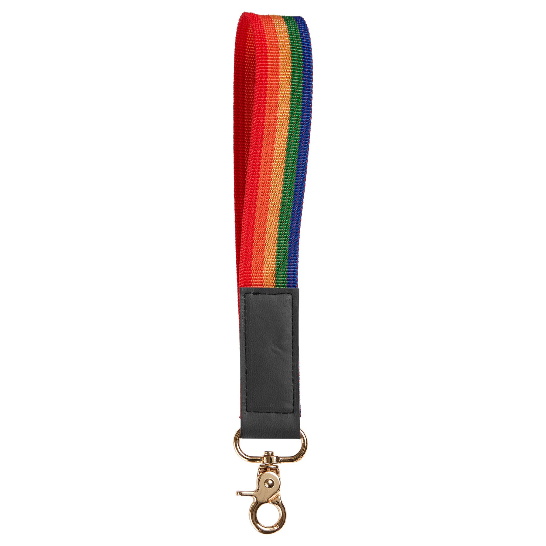 Picture of Rainbow Pride Wrist Strap Keychain.