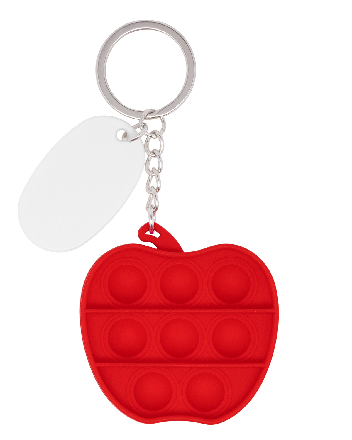 Picture of Push Pop Bubble Apple Fidget Sensory Keychain.