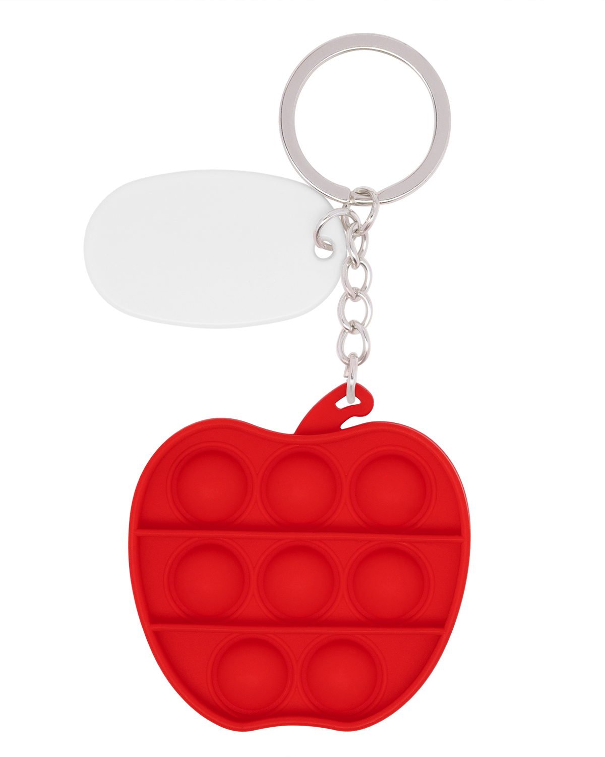 Picture of Push Pop Bubble Apple Fidget Sensory Keychain.