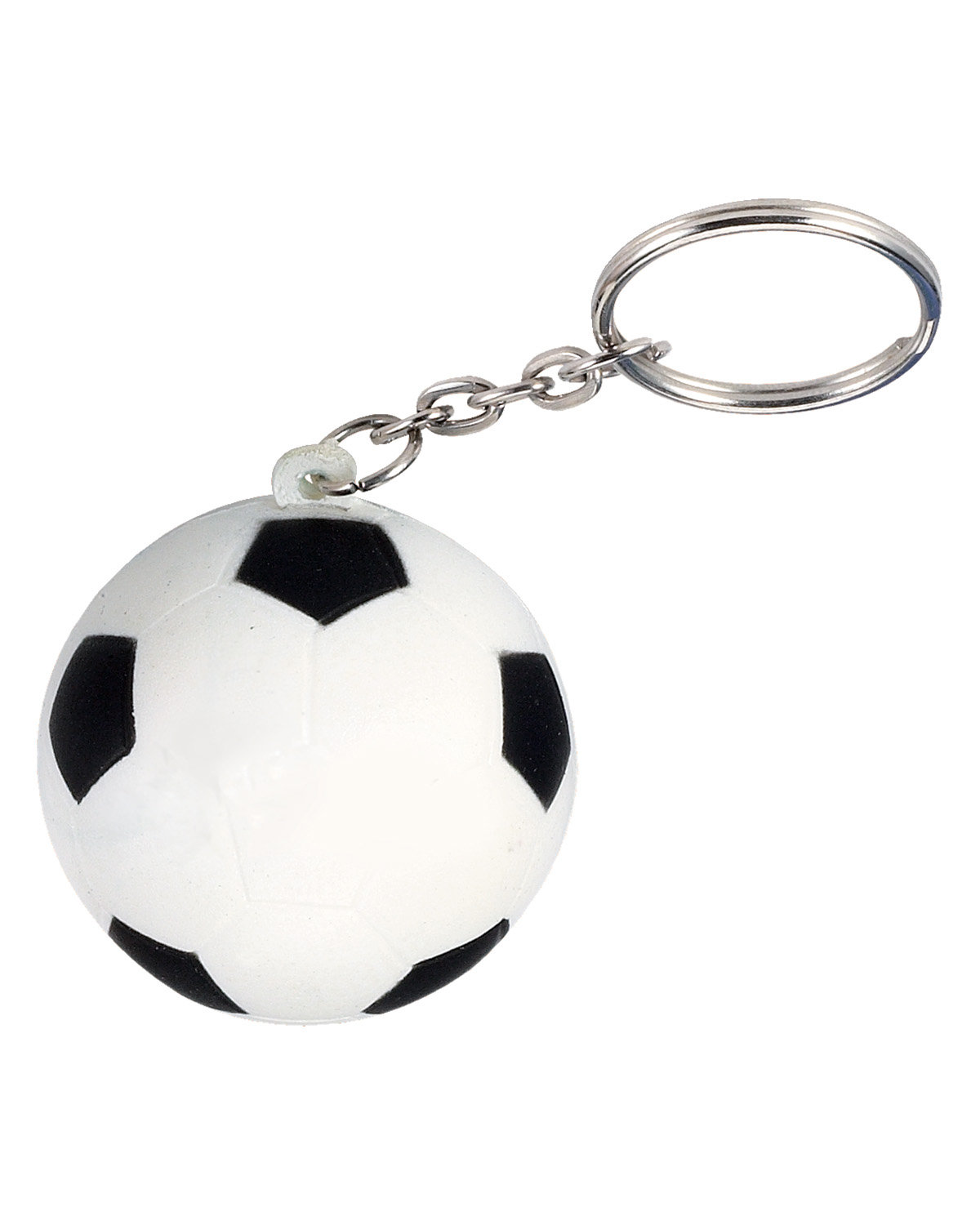 Picture of Soccer Ball Shape Stress Ball Keychain.