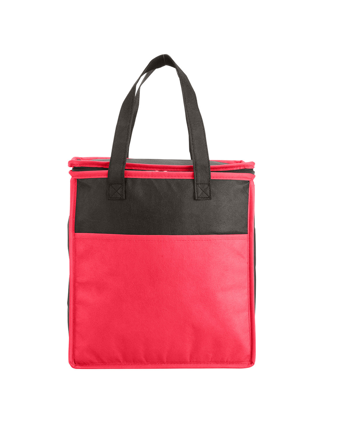 Picture of Two-Tone Flat Top Insulated Non-Woven Shopping Tote Bag.