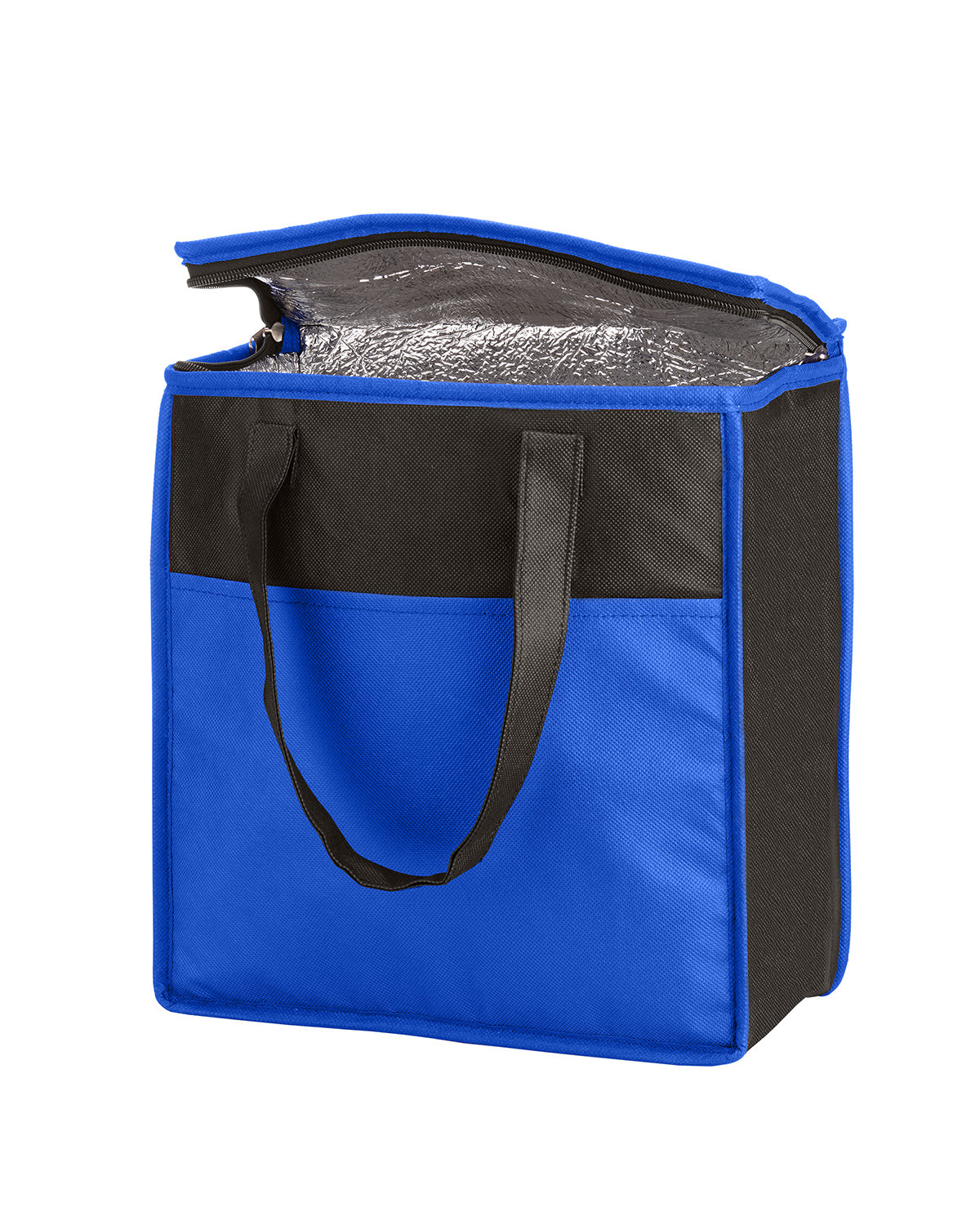 Picture of Two-Tone Flat Top Insulated Non-Woven Shopping Tote Bag.