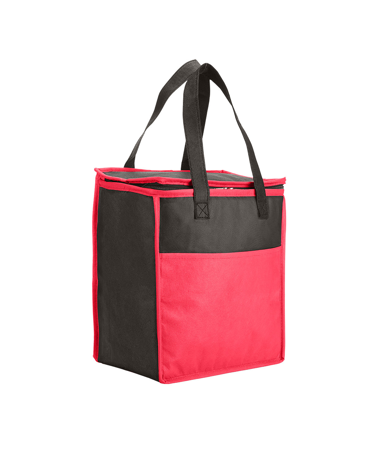 Picture of Two-Tone Flat Top Insulated Non-Woven Shopping Tote Bag.