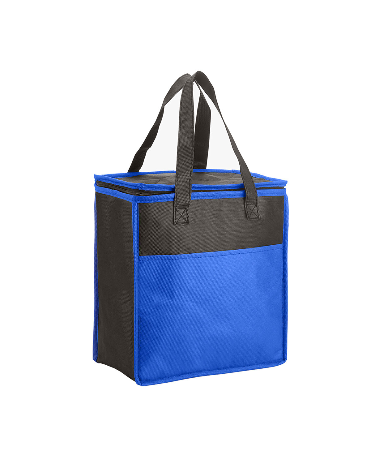 Picture of Two-Tone Flat Top Insulated Non-Woven Shopping Tote Bag.