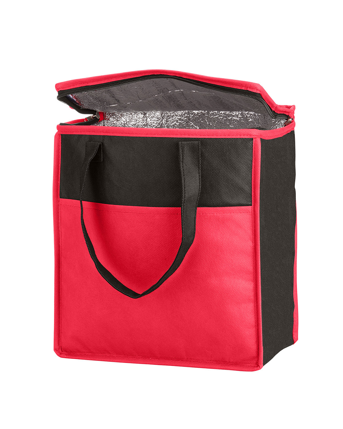 Picture of Two-Tone Flat Top Insulated Non-Woven Shopping Tote Bag.