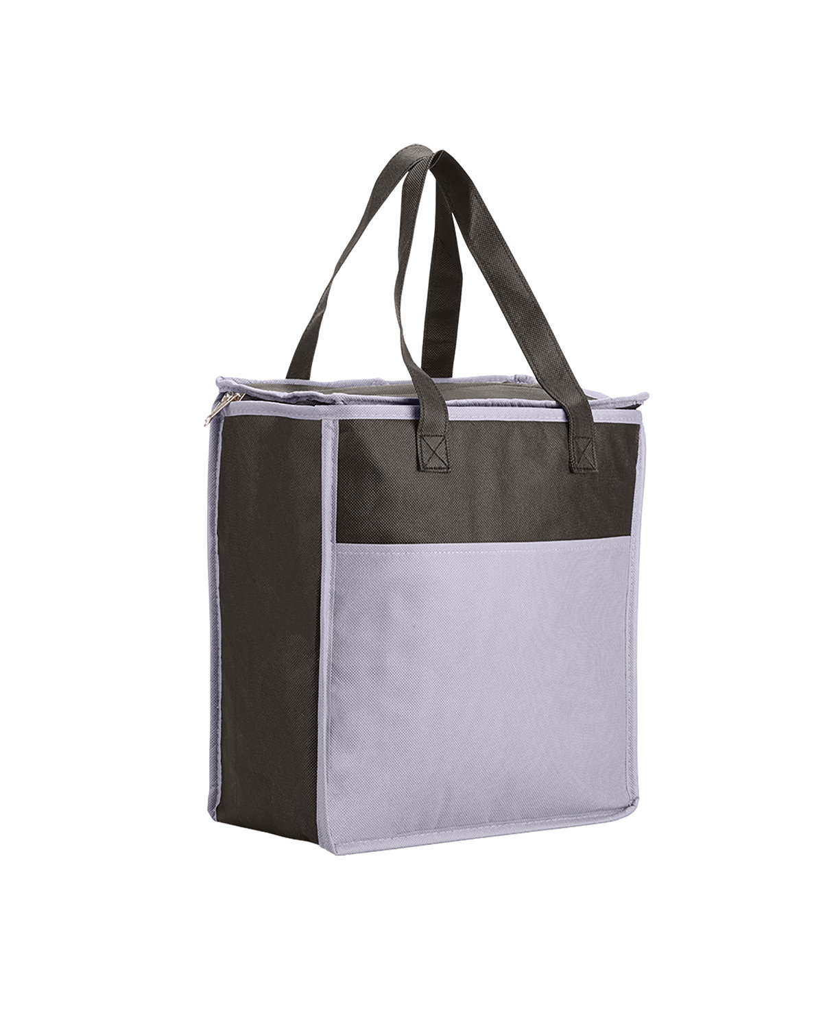 Picture of Two-Tone Flat Top Insulated Non-Woven Shopping Tote Bag.