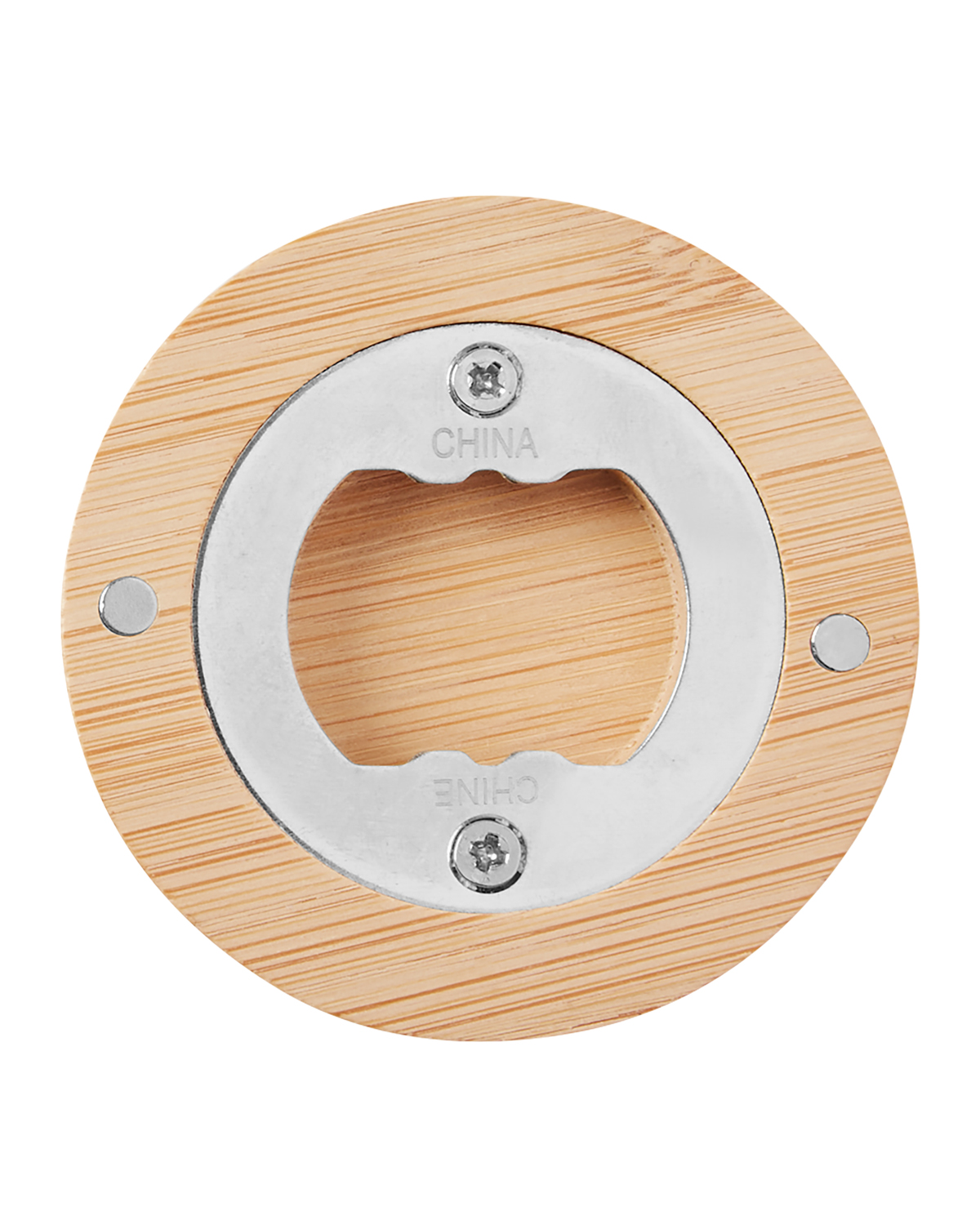 Picture of Bamboo Bottle Opener With Magnet.