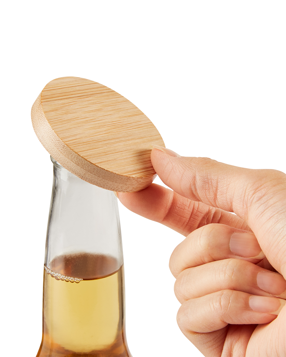 Picture of Bamboo Bottle Opener With Magnet.