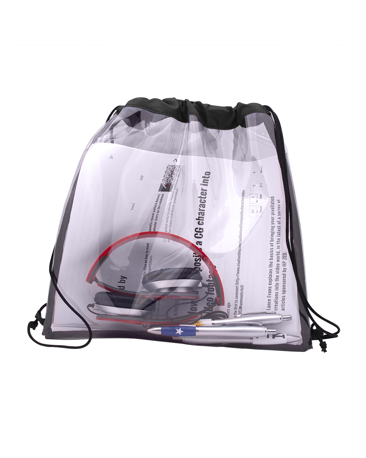 Picture of All Access Clear Stadium Drawstring Bag.